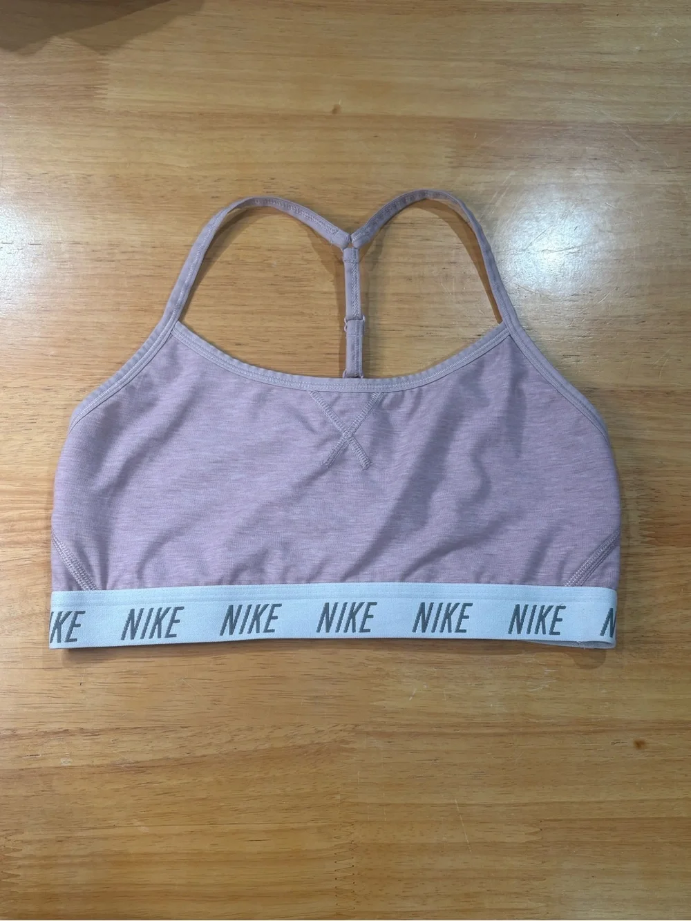 Nike Light Pink Racerback Sports Bra with Logo Band